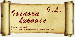 Isidora Lupović vizit kartica